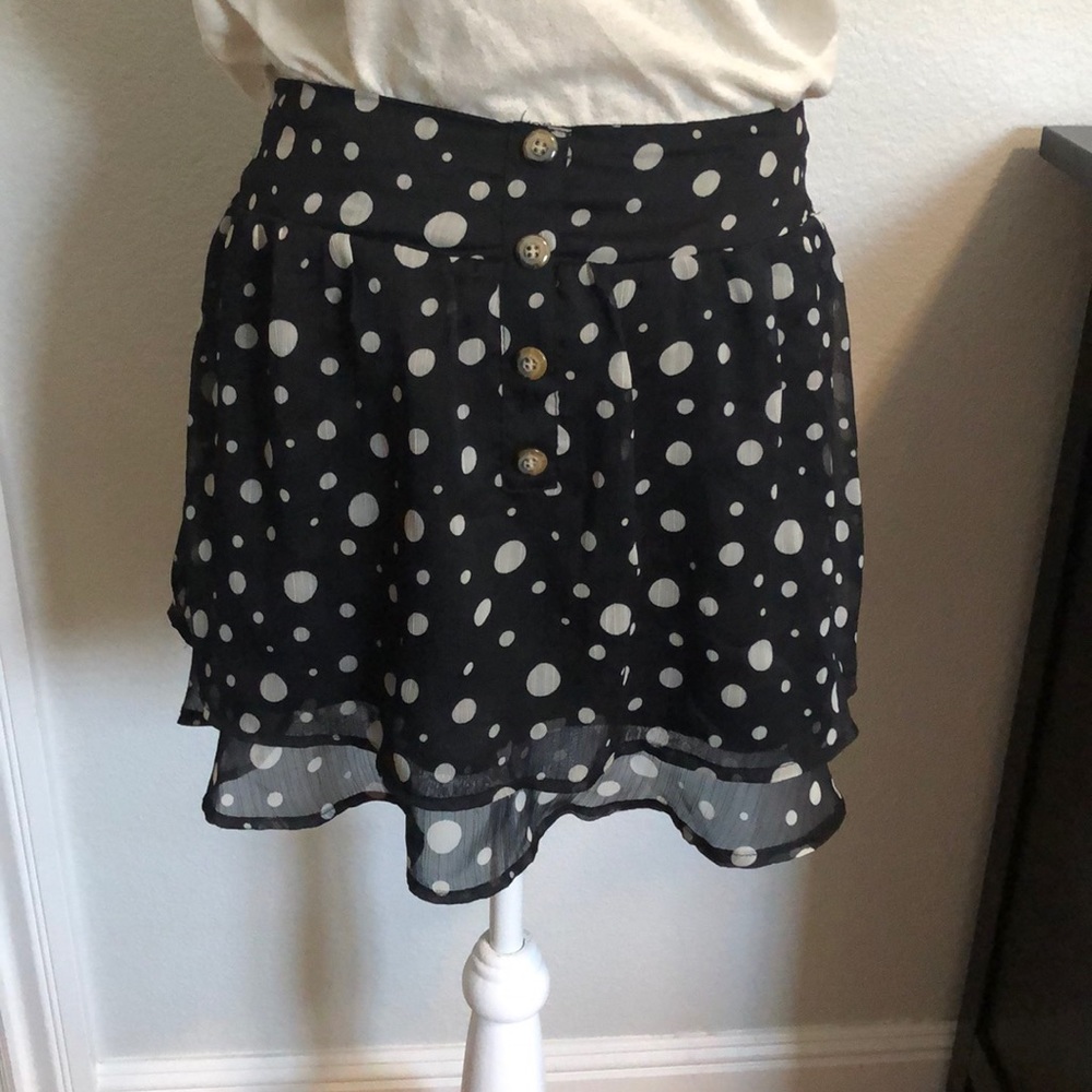 Black polka dot skirt for formal evening